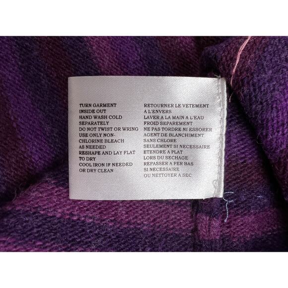 David Brooks Sweater Womens Small Purple Striped Pullover V-Neck Wool Blend - Picture 5 of 7